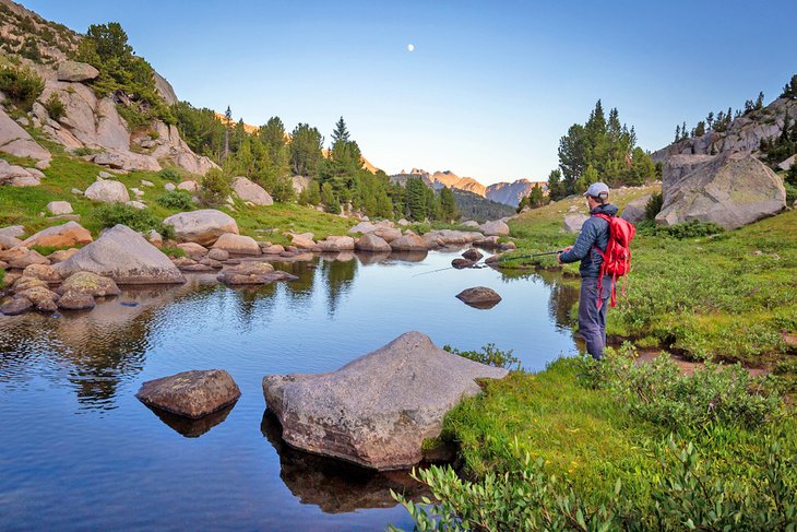 Fly fisherman in the Wind River Range