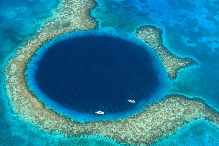 Aerial view of the Great Blue Hole