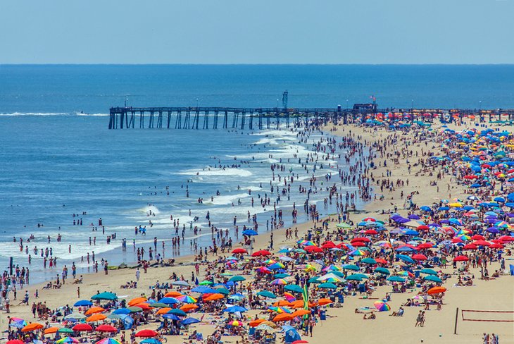 Summer beach day at an Ocean City Beach