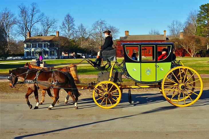 Horse and carriage at Colonial Williamsburg