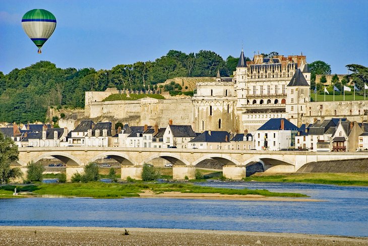 Balloon over Amboise City, Loire Valley