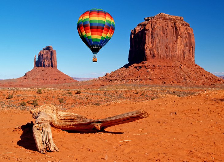 Balloon above Monument Valley