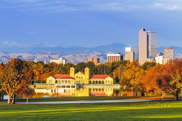 City Park with the City Park Boathouse, Denver, Colorado