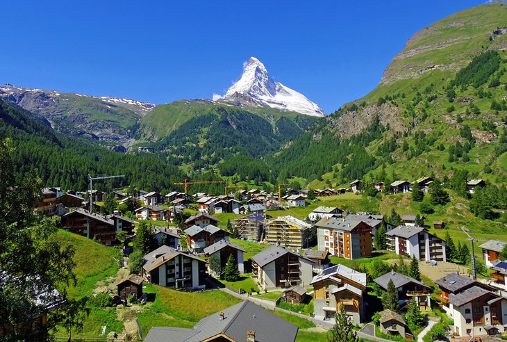 Zermatt village in the summer