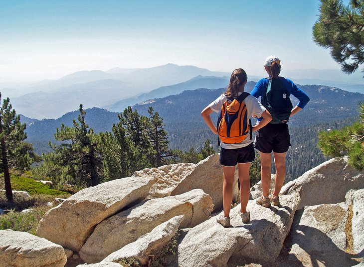 Hikers enjoying the view from Wellmans Divide