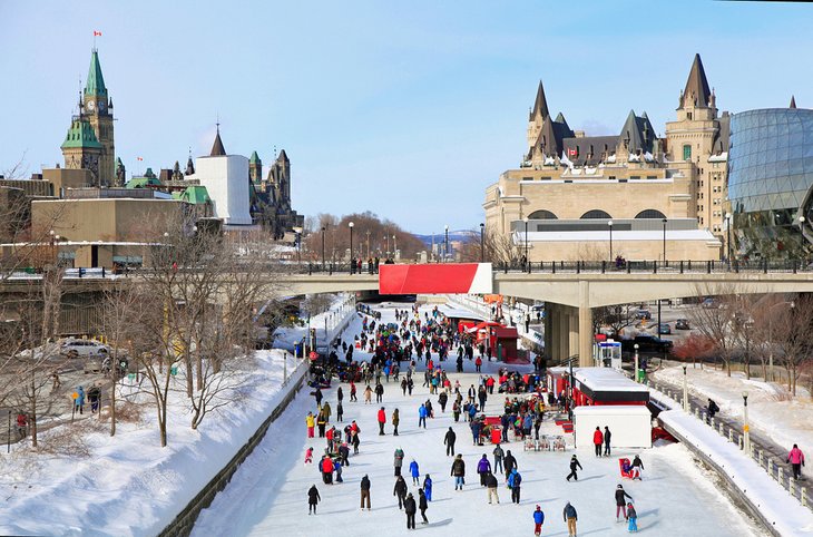 Rideau Canal ice skating rink in Ottawa