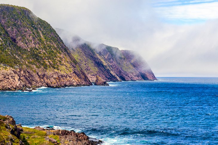 Cliffs along the East Coast Trail in Newfoundland