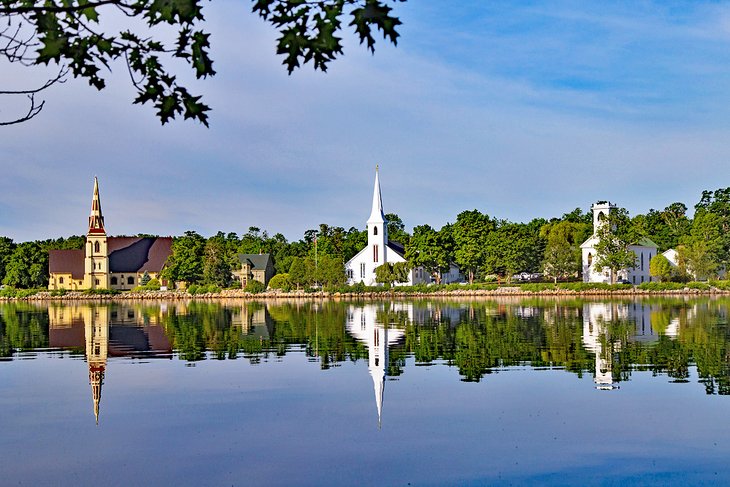 Three churches along Mahone Bay