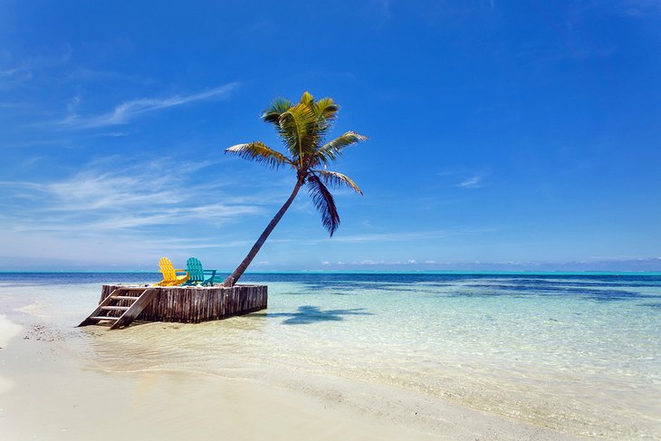 Idyllic Belize beach scene