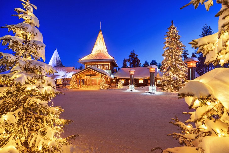 Santa Claus Village in the evening