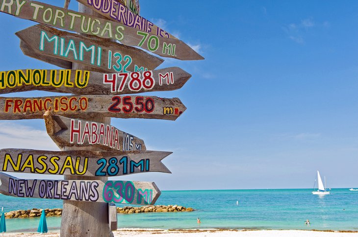 Sign on the beach in Key West