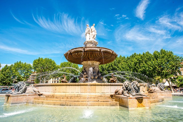 The Fontaine de la Rotonde in Aix-en-Provence 4. Historic Monuments in Avignon & Arles in South of France