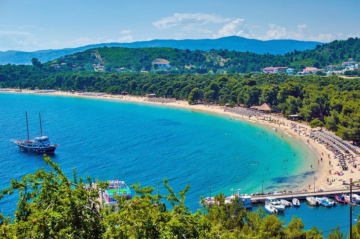 Aerial view of Koukounaries Beach