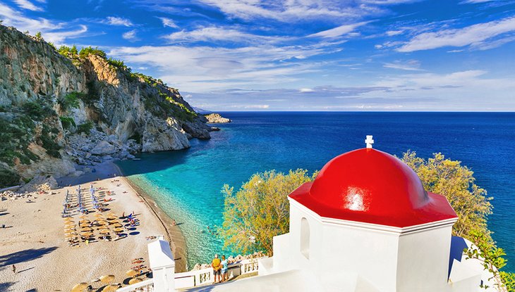 Greek church overlooking Kyra Panagia Beach