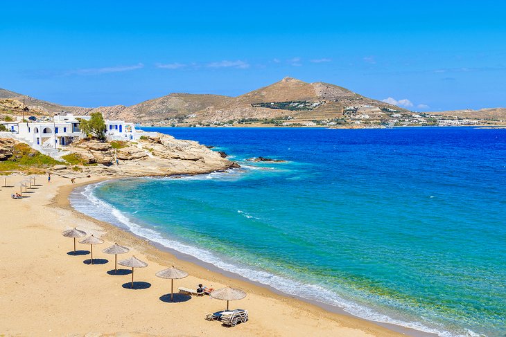 Beach in Naoussa Village on Páros Island