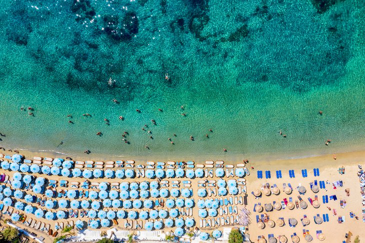 14 playas mejor valoradas en la isla de Mykonos