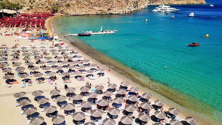 Umbrellas on Super Paradise Beach