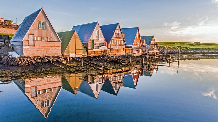 Old fishing huts in Hafnarfjordur