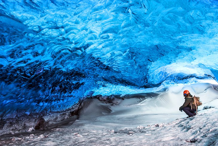 Ice cave in Skaftafell glacier, Vatnajokull National Park