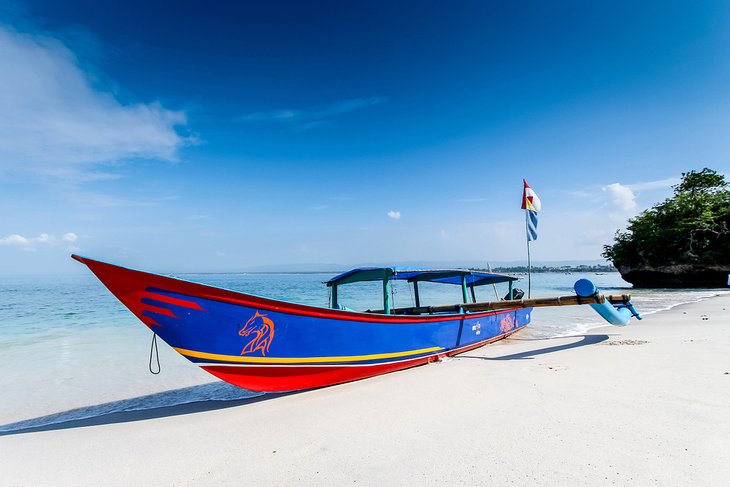 Fishing boat on the beach at Pangandaran