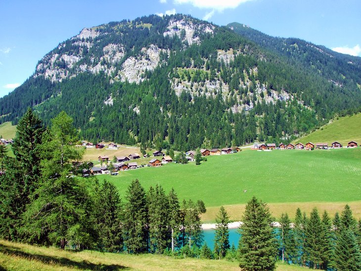 The village of Steg and Gaenglesee lake