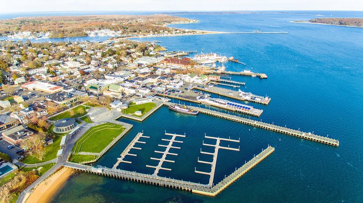 Aerial view of Greenport, NY