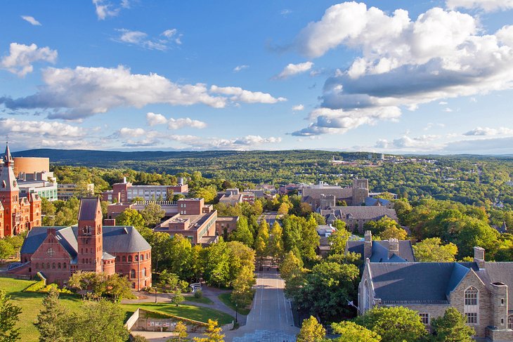 View over Cornell University and Ithaca
