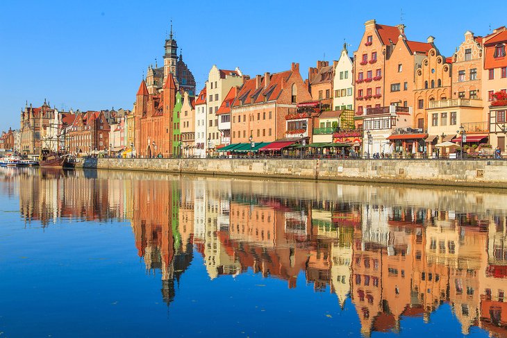 Old Town Gdansk reflected in the Motlawa River