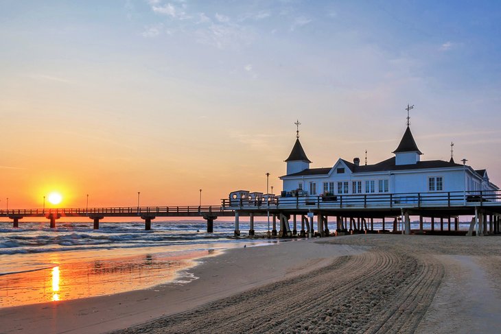 Pier on the Isle of Usedom at sunset