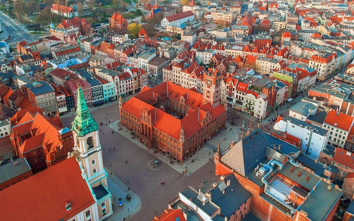 Aerial view of Torun