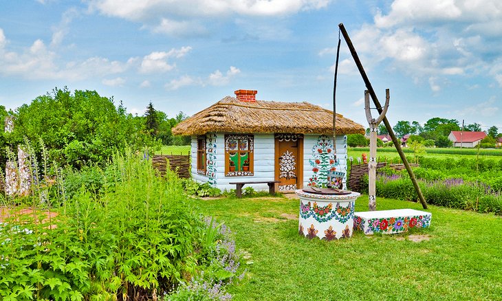 Painted building in Zalipie Village