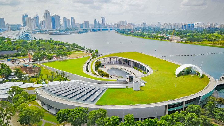 Aerial view of Marina Barrage