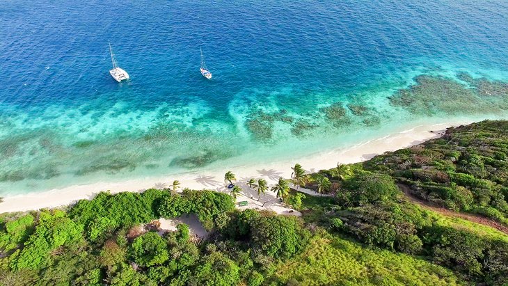 Aerial photo of Tobago Cays Marine Park