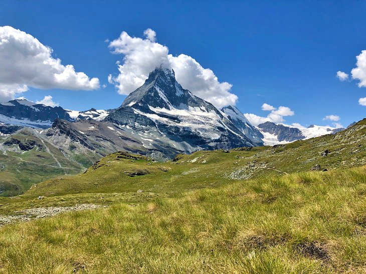 View of the Matterhorn from the Höhbalmen Alpine Meadows