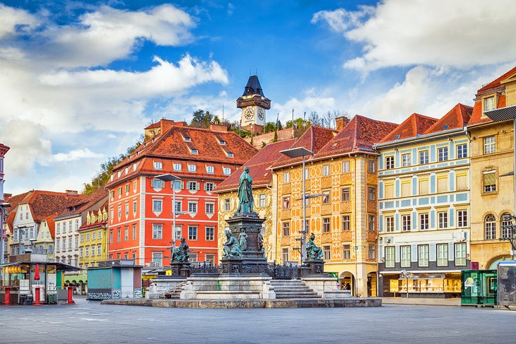 Old Town of Graz with the Clock Tower