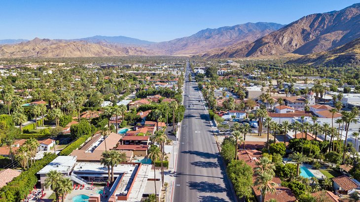 Aerial view of downtown Palm Springs