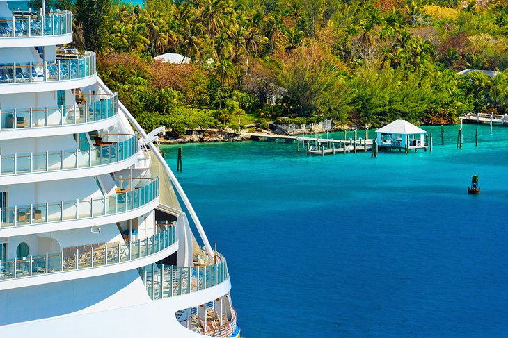 Cruise ship docked in the Caribbean