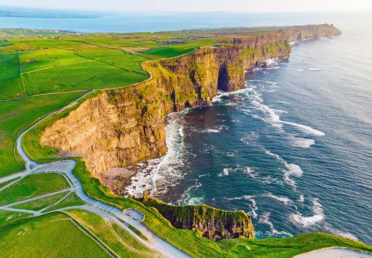 Aerial view of the Cliffs of Moher