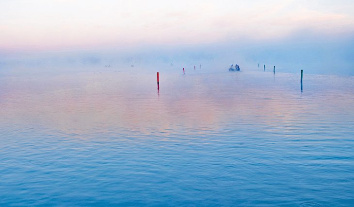 Misty morning on Burt Lake