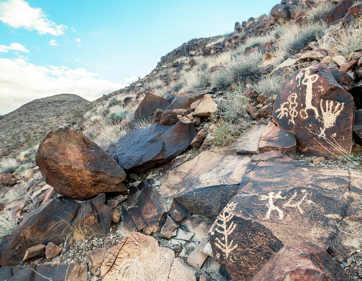 Pétroglyphes dans la zone de conservation nationale de Sloan Canyon