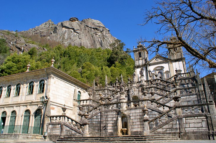 Sanctuário da Nossa Senhora de Peneda and the granite summit of Penameda