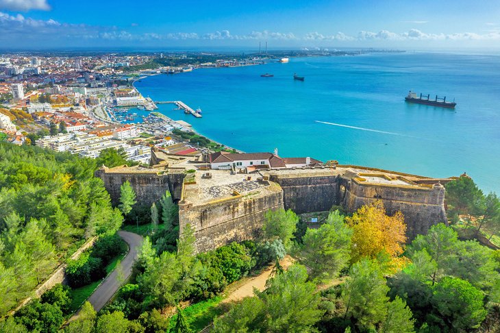 View of Sao Felipe fortress and Setúbal