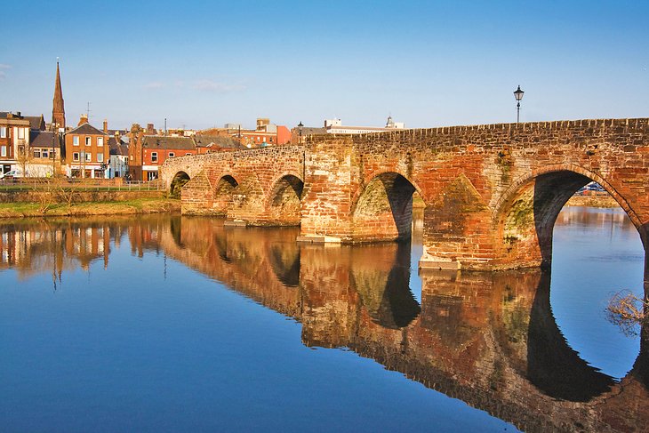 Devorgilla Bridge crossing the River Nith in Dumfries