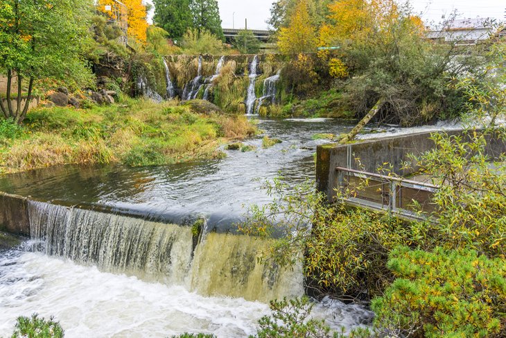 The upper falls at Tumwater Falls Park