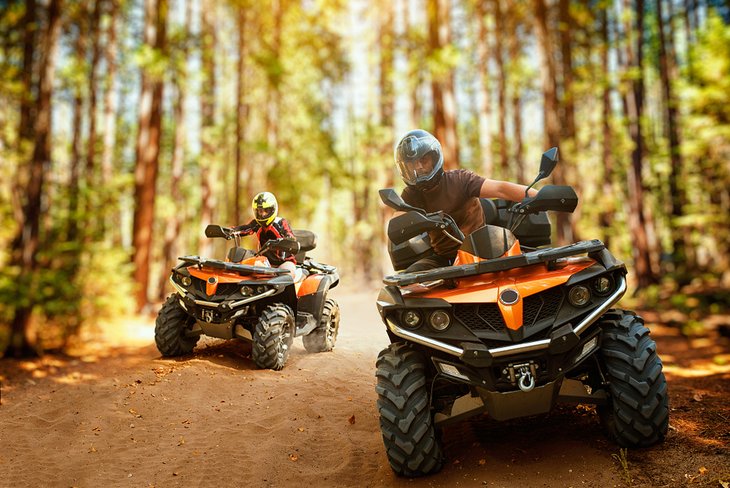 ATVs on a trail