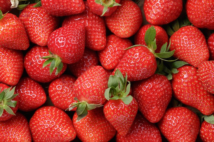 Freshly picked strawberries