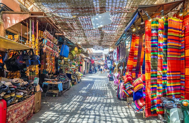 Souvenirs at the Jamaa el Fna market in old Medina, Marrakesh