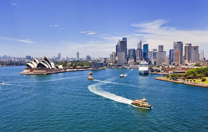 Sydney Harbour with the Opera House and downtown Sydney