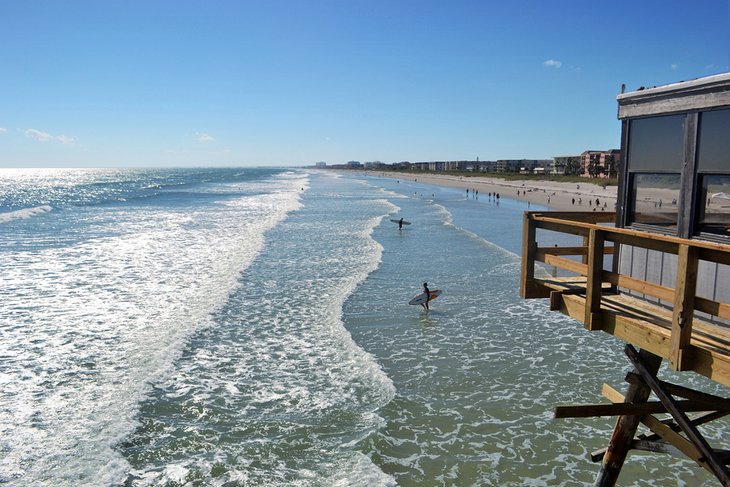 Surfers at Cocoa Beach, Florida