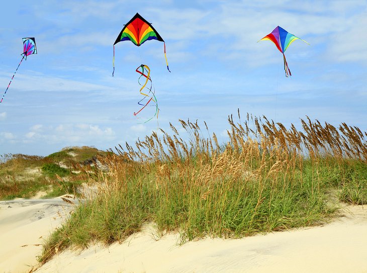 Kites flying at the Outer Banks, North Carolina